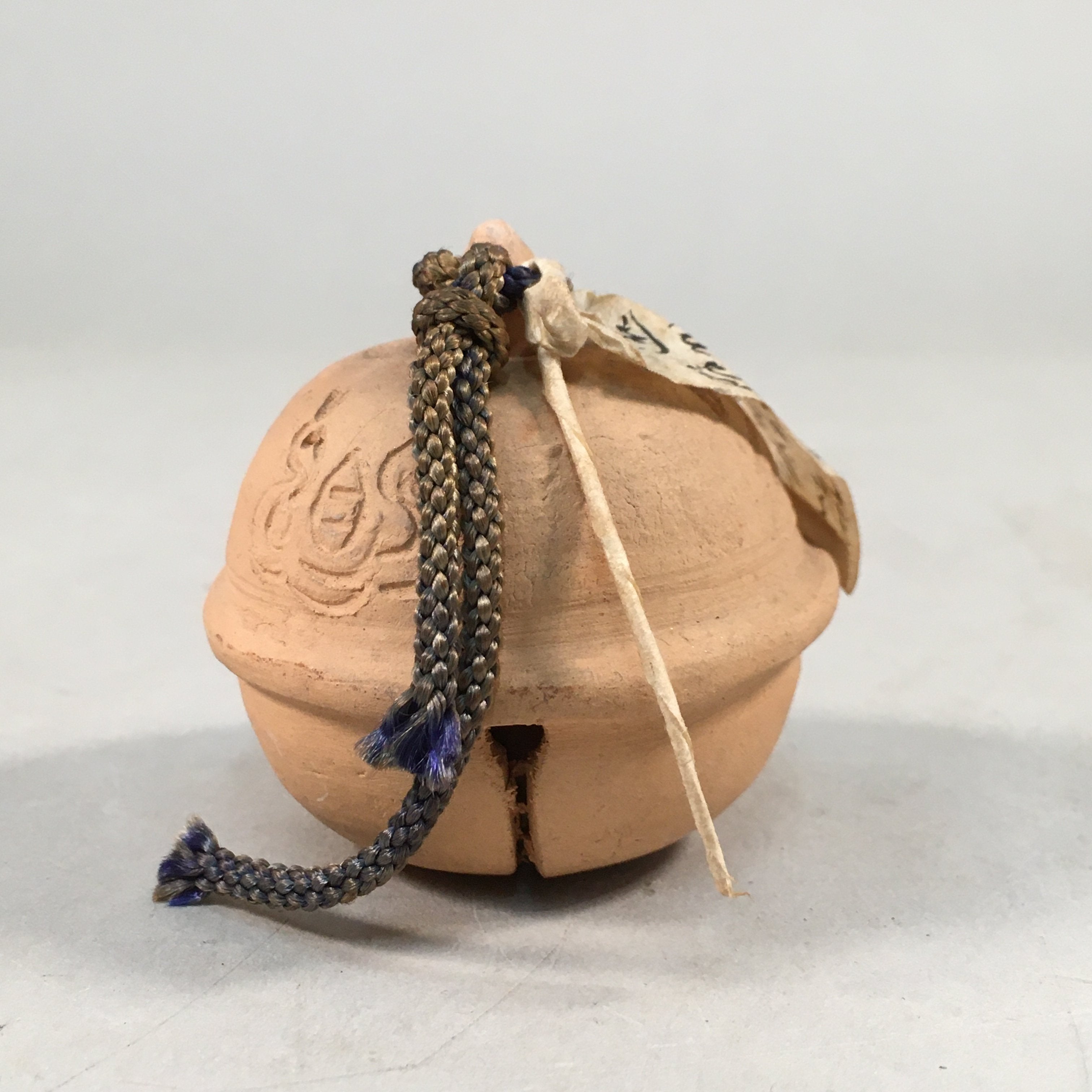 Japanese Clay Bell Vtg Dorei Ceramic Doll Temple Disaster Prevention DR319