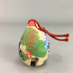 Japanese Clay Bell Vtg Dorei Ceramic Doll Temple Kanji Poem DR242