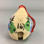 Japanese Clay Bell Vtg Dorei Ceramic Doll Temple Kanji Poem DR242
