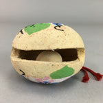 Japanese Clay Bell Vtg Dorei Ceramic Doll Temple Kanji Poem DR242