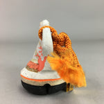 Japanese Clay Bell Vtg Dorei Ceramic Doll White Snake Lucky Charm Amulet DR250