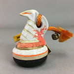 Japanese Clay Bell Vtg Dorei Ceramic Doll White Snake Lucky Charm Amulet DR250
