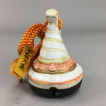 Japanese Clay Bell Vtg Dorei Ceramic Doll White Snake Lucky Charm Amulet DR250