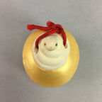 Japanese Clay Bell Vtg Dorei Ceramic Doll White Snake Lucky Charm Gold DR241