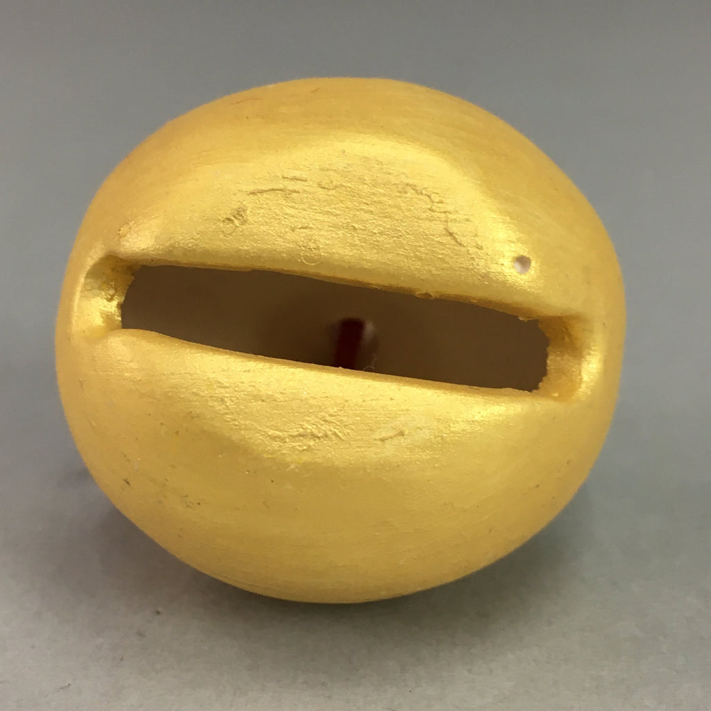 Japanese Clay Bell Vtg Dorei Ceramic Doll White Snake Lucky Charm Gold DR241
