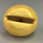 Japanese Clay Bell Vtg Dorei Ceramic Doll White Snake Lucky Charm Gold DR241