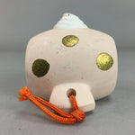 Japanese Clay Bell Vtg Dorei Ceramic Doll White Snake Lucky Hammer DR259