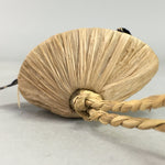 Japanese Clay Bell Vtg Dorei Ceramic Figurine Straw Hat Farmer Smile Face DR232