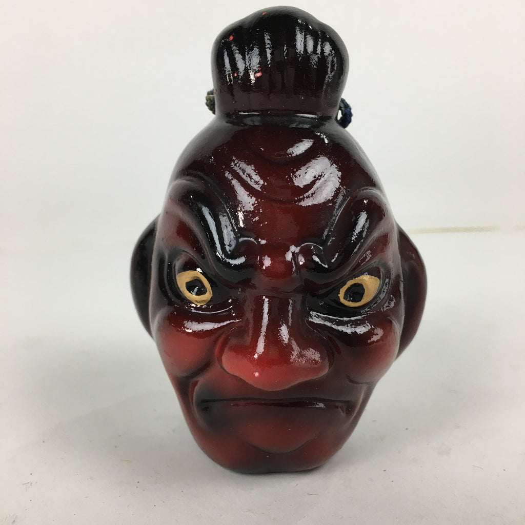 Japanese Clay Bell Vtg Nio Statue Dorei Ceramic Doll Double faced Front Back DR