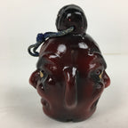 Japanese Clay Bell Vtg Nio Statue Dorei Ceramic Doll Double faced Front Back DR
