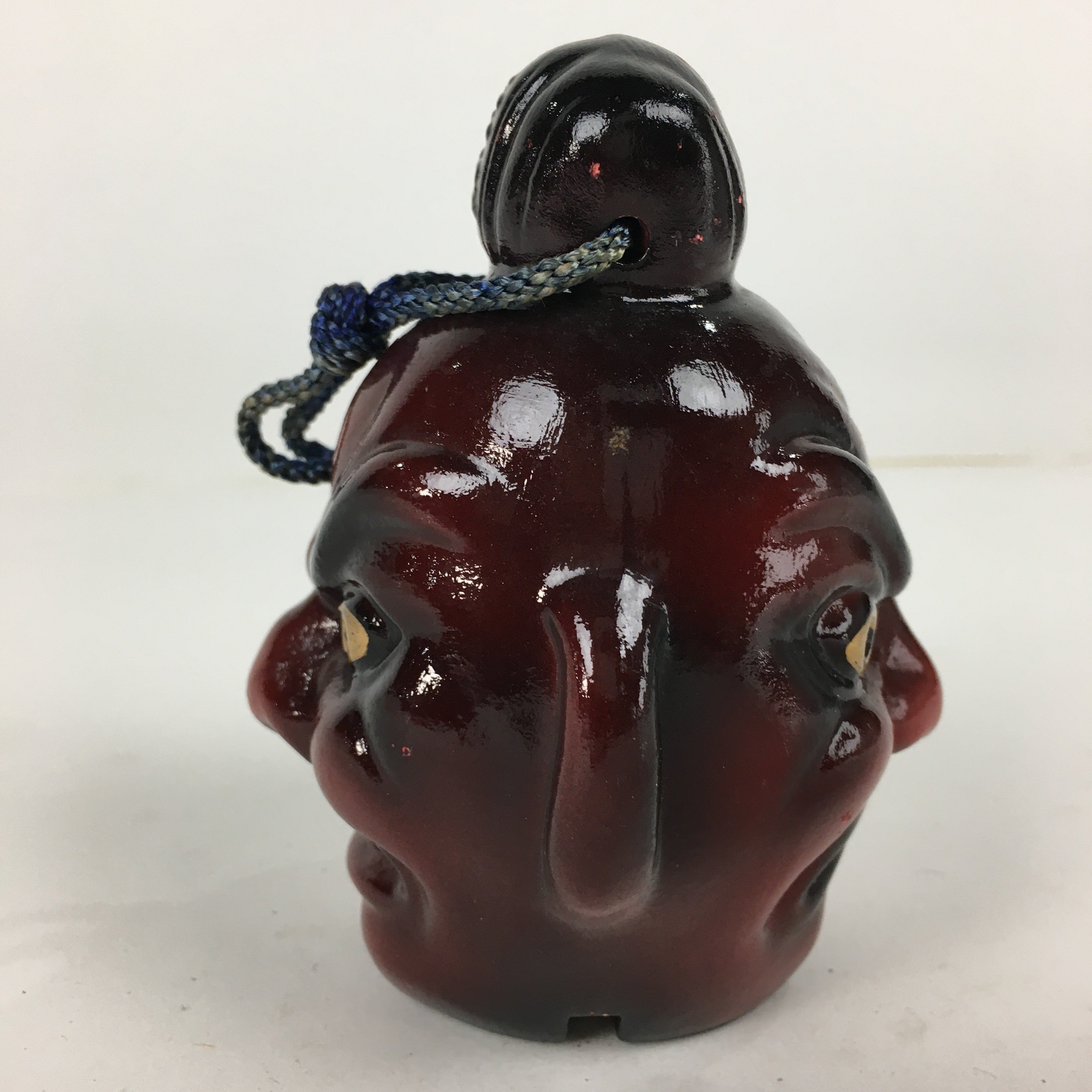 Japanese Clay Bell Vtg Nio Statue Dorei Ceramic Doll Double faced Front Back DR