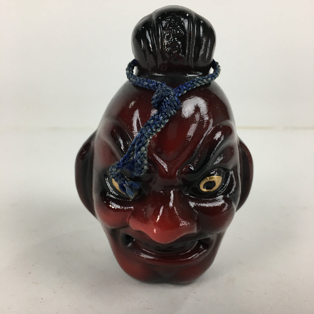 Japanese Clay Bell Vtg Nio Statue Dorei Ceramic Doll Double faced Front Back DR