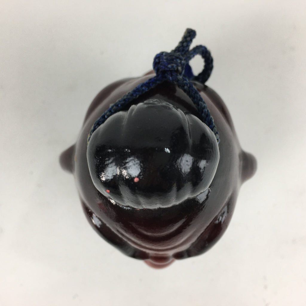 Japanese Clay Bell Vtg Nio Statue Dorei Ceramic Doll Double faced Front Back DR