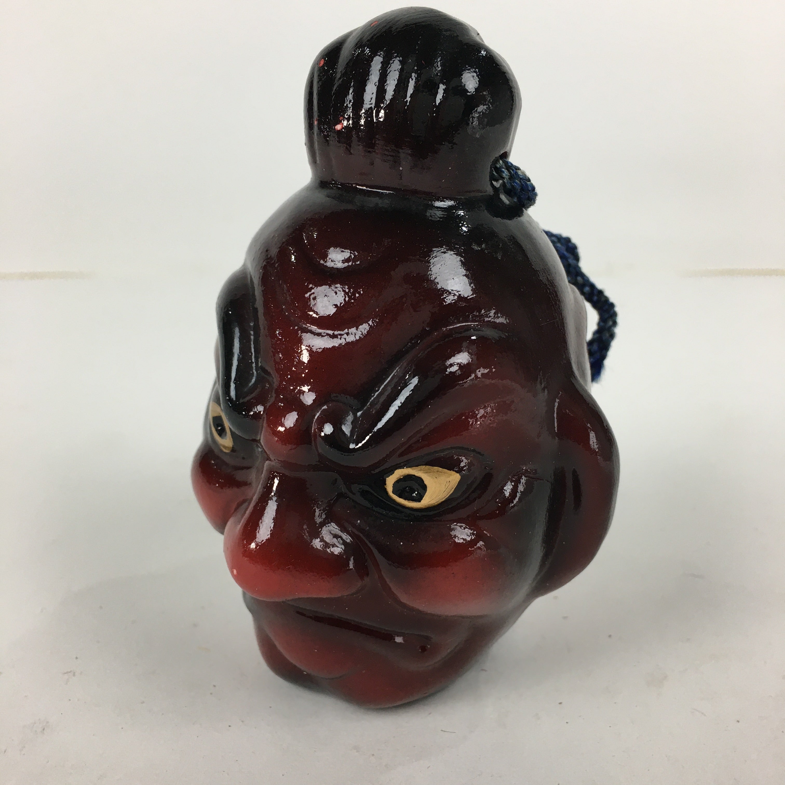 Japanese Clay Bell Vtg Nio Statue Dorei Ceramic Doll Double faced Front Back DR