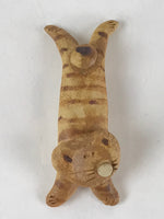 Japanese Clay Doll Cat Figurine Vtg Ornament Okimono Hashioki KF584