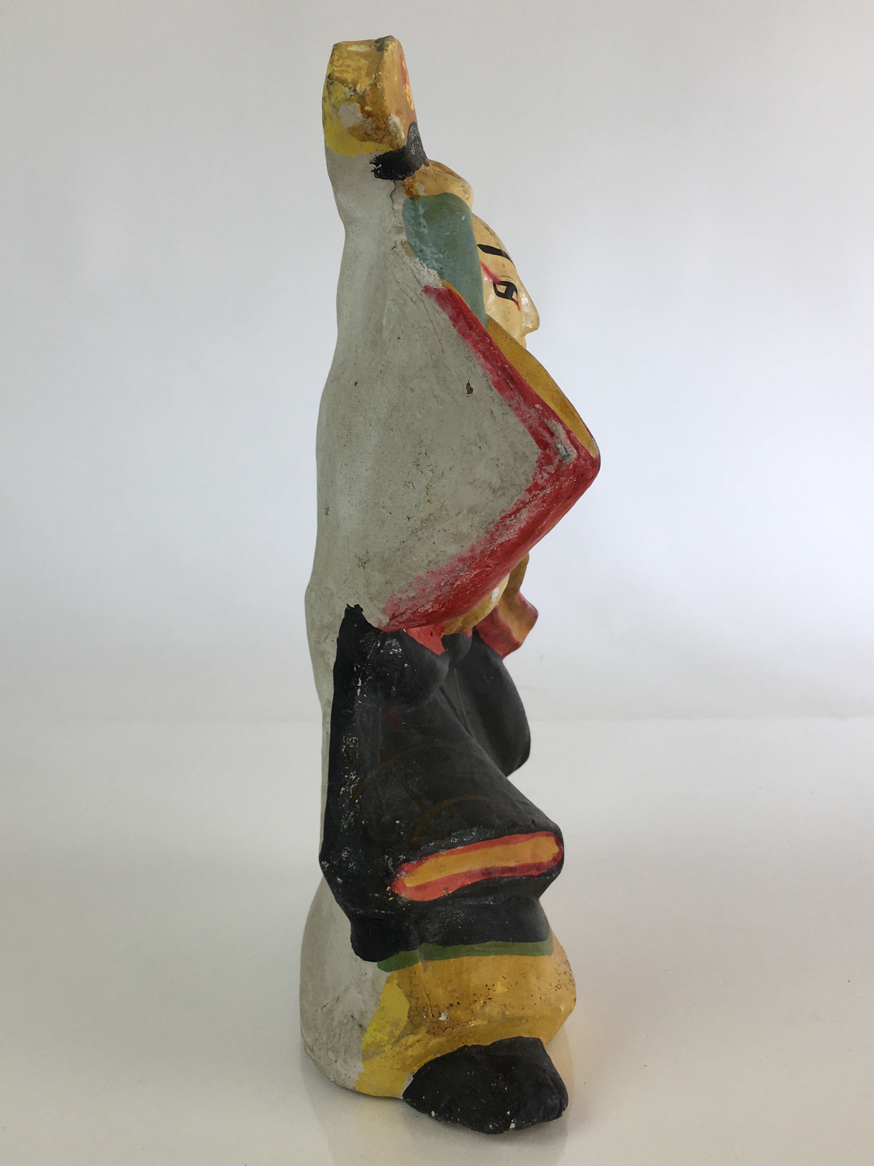 Japanese Clay Doll Vtg Ningyo Traditional Handicraft Kabuki Dance BD829