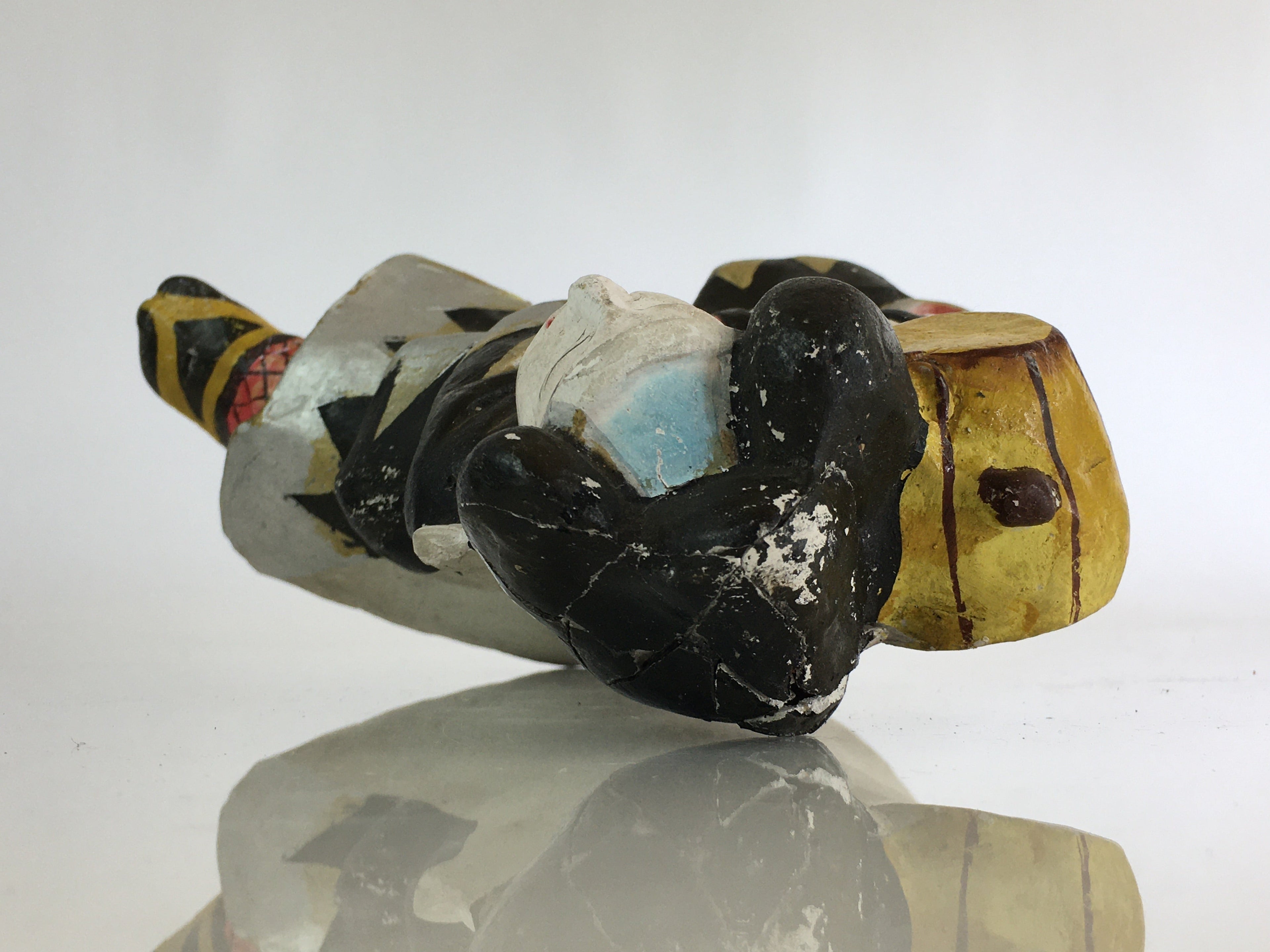 Japanese Clay Doll Vtg Ningyo Traditional Handicraft Kabuki Hammer BD830