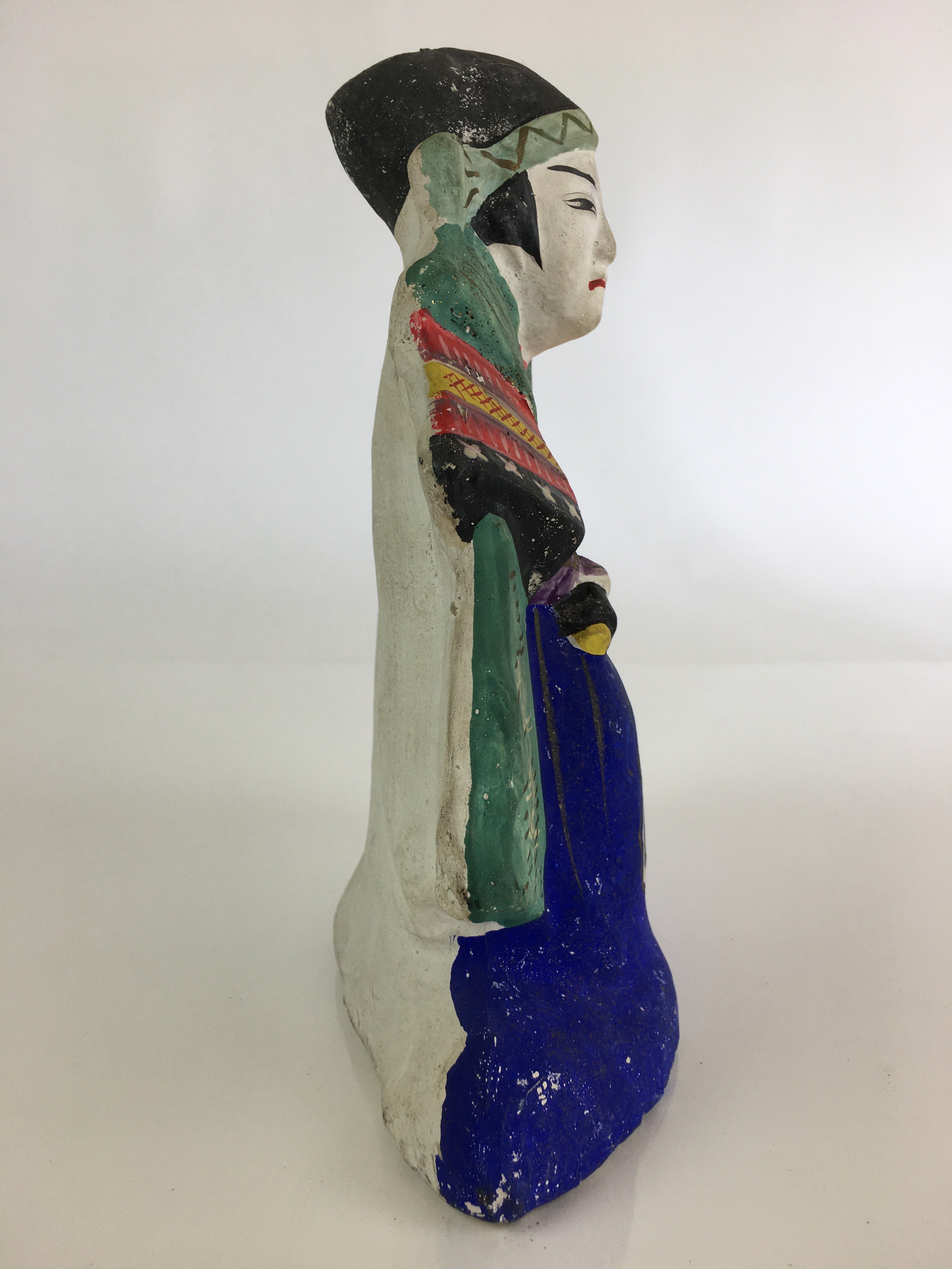 Japanese Clay Doll Vtg Ningyo Traditional Handicraft Kabuki Samurai BD831