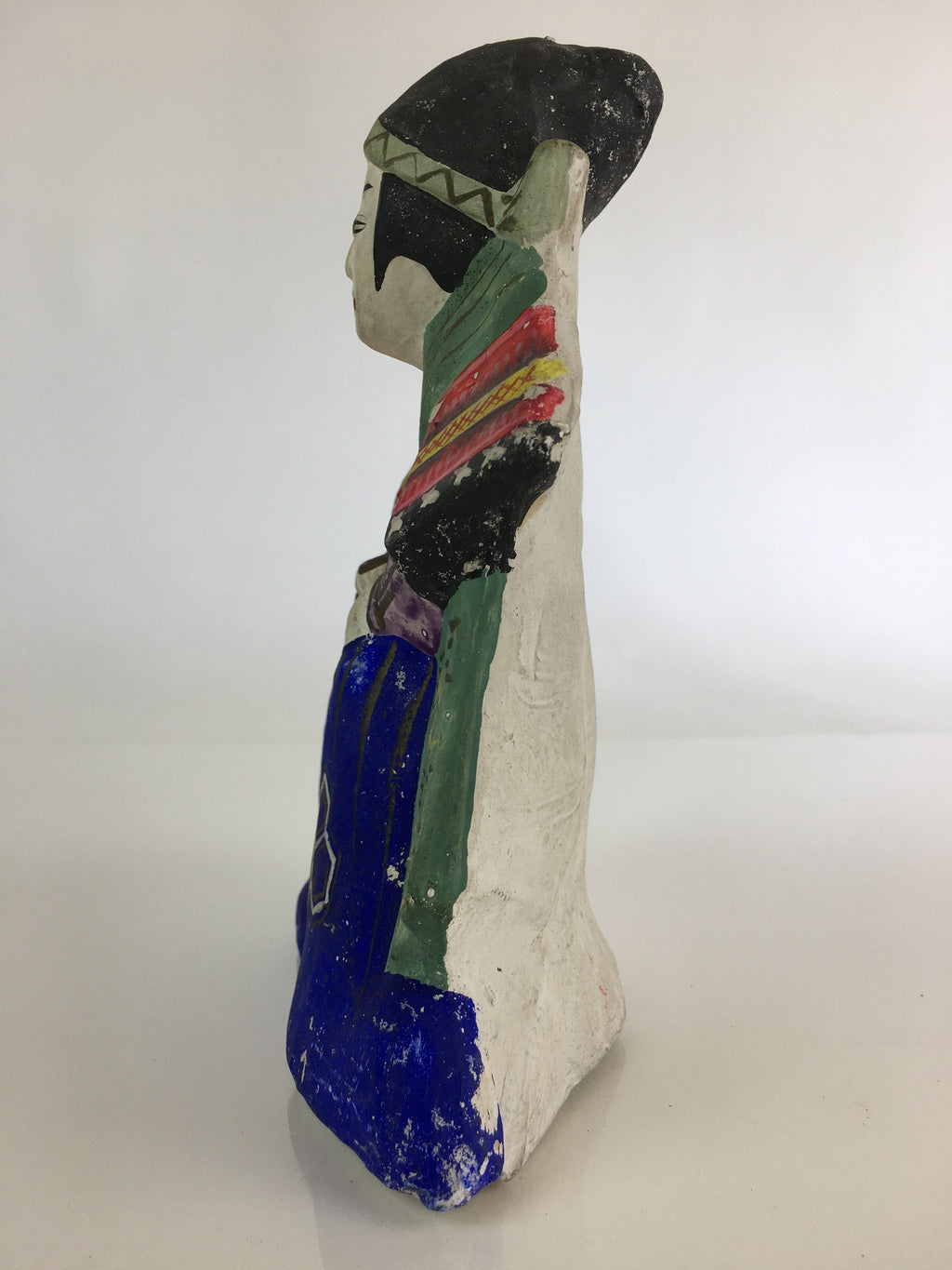 Japanese Clay Doll Vtg Ningyo Traditional Handicraft Kabuki Samurai BD831