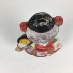 Japanese Clay Doll Vtg Ningyo Traditional Handicraft Kimono Drum Woman BD747