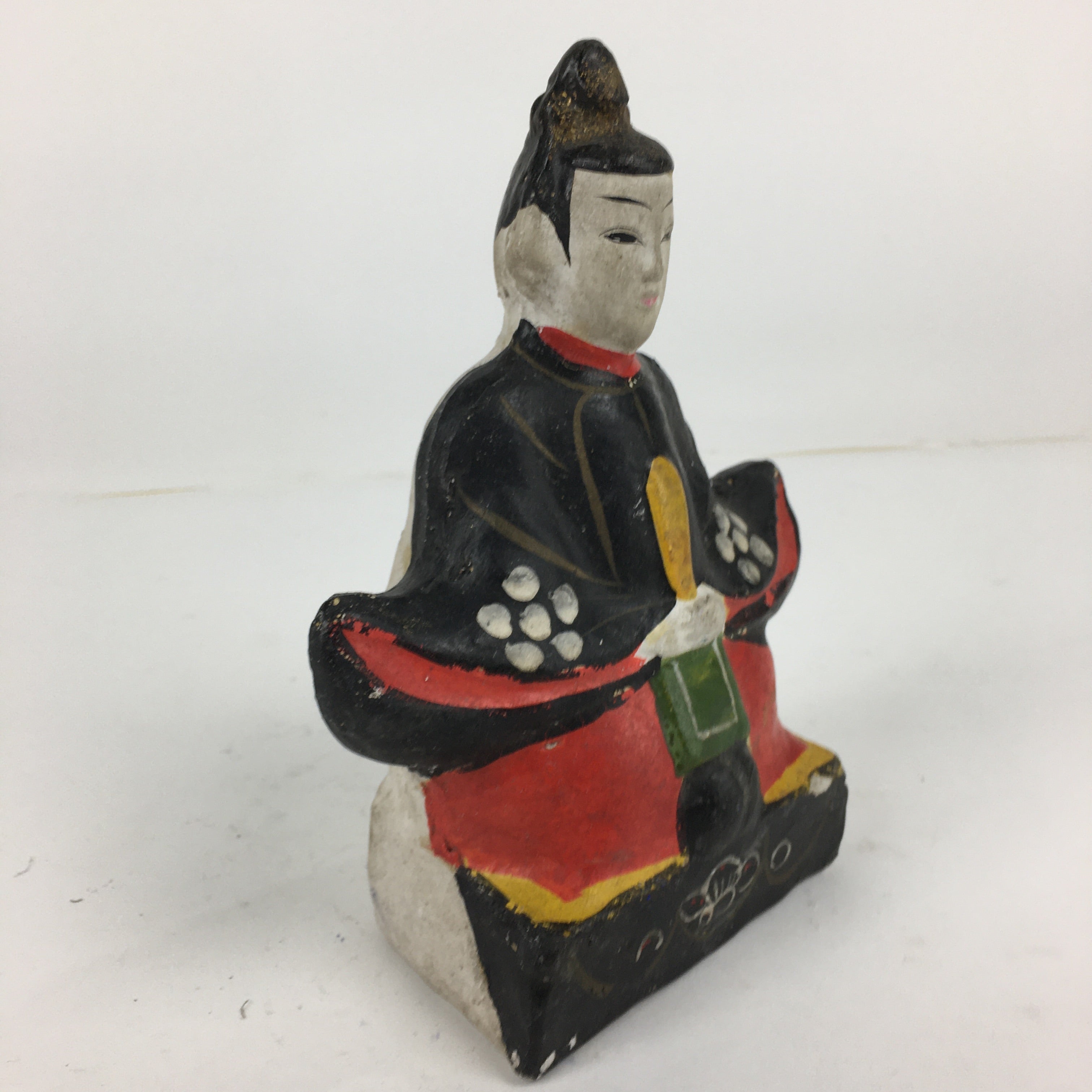 Japanese Clay Doll Vtg Ningyo Traditional Handicraft Kimono Emperor BD746