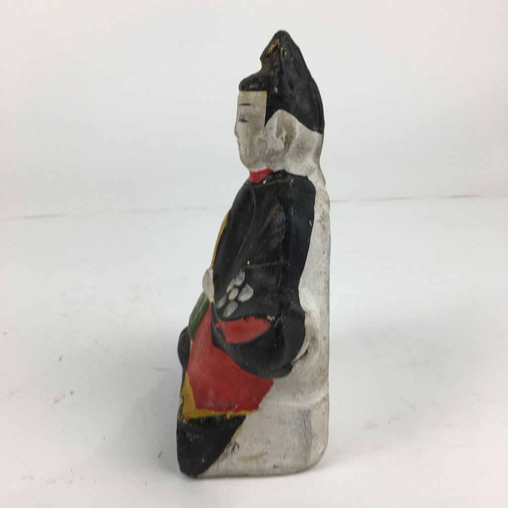 Japanese Clay Doll Vtg Ningyo Traditional Handicraft Kimono Emperor BD746