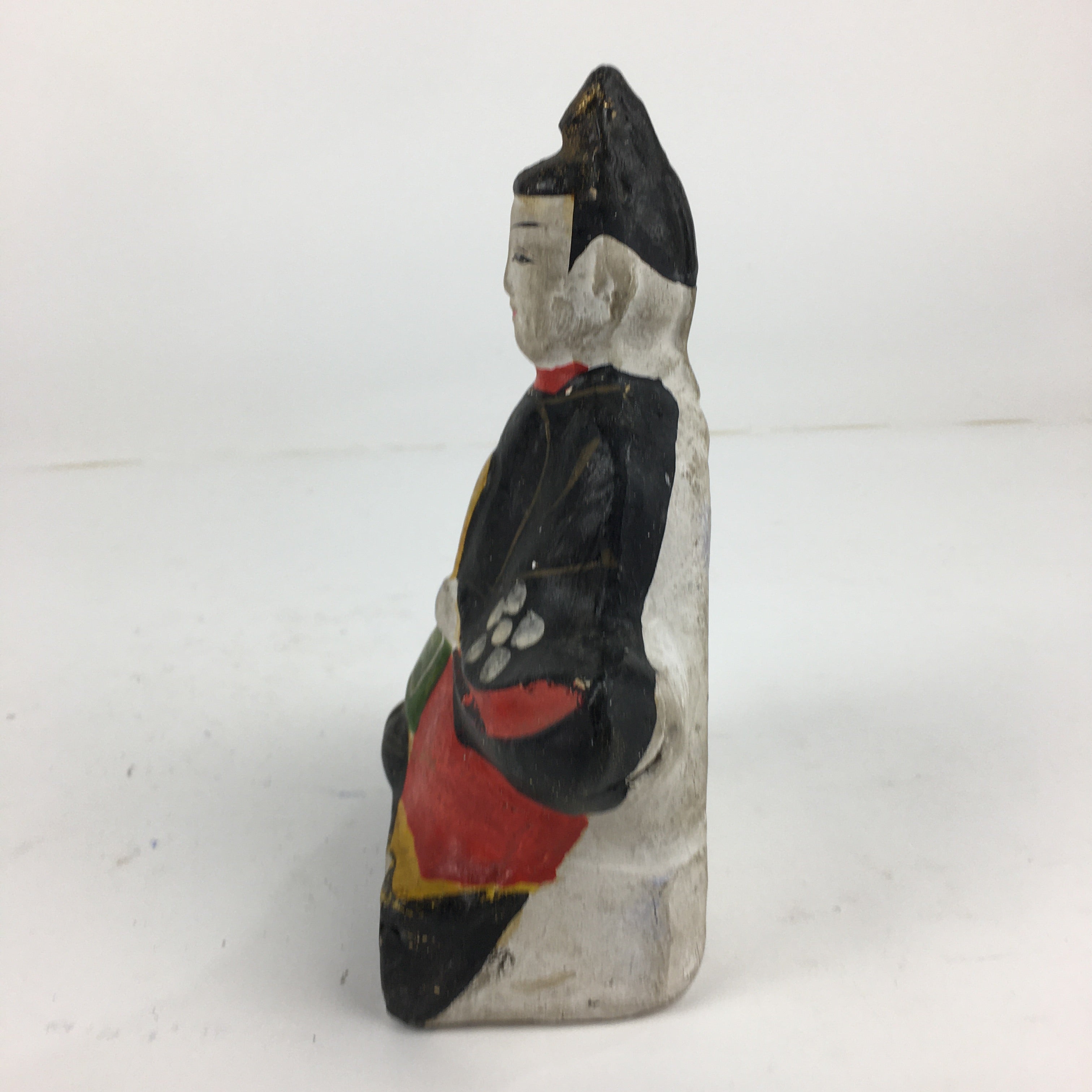 Japanese Clay Doll Vtg Ningyo Traditional Handicraft Kimono Emperor BD746