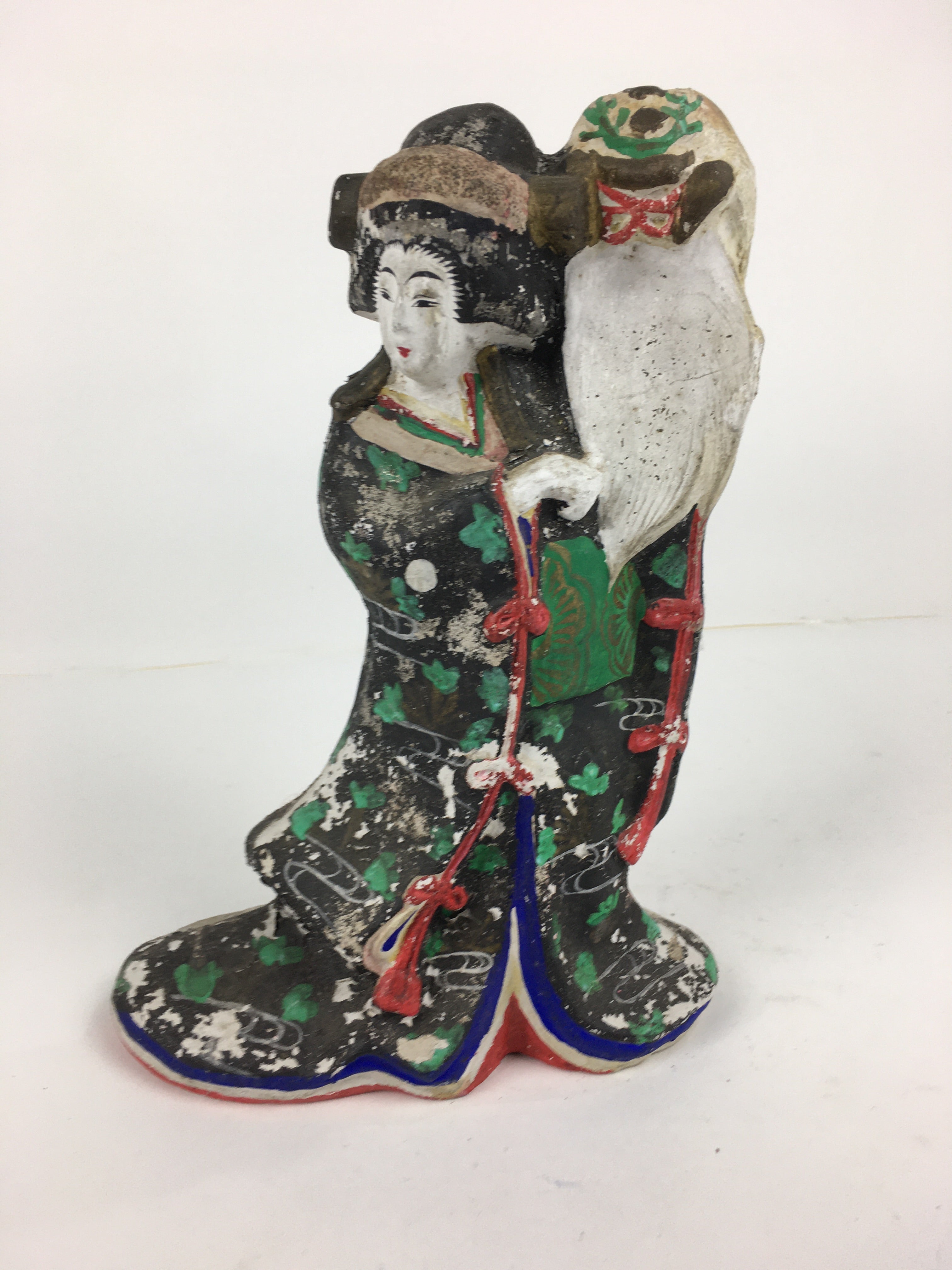 Japanese Clay Doll Vtg Ningyo Traditional Handicraft Kimono Geisha BD752