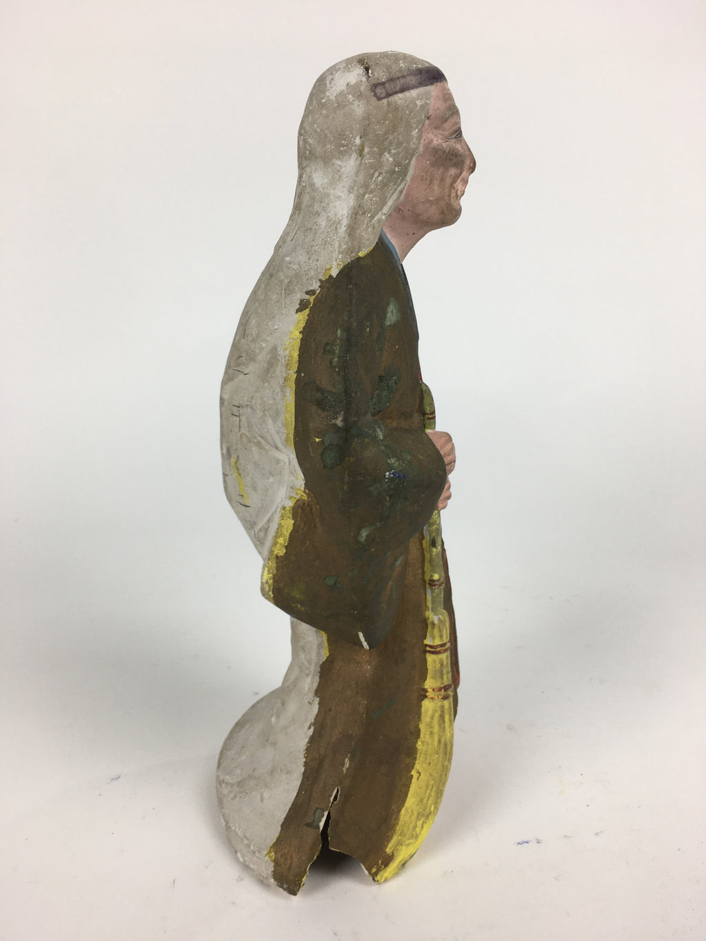 Japanese Clay Doll Vtg Ningyo Traditional Handicraft Kimono Old Lady BD754