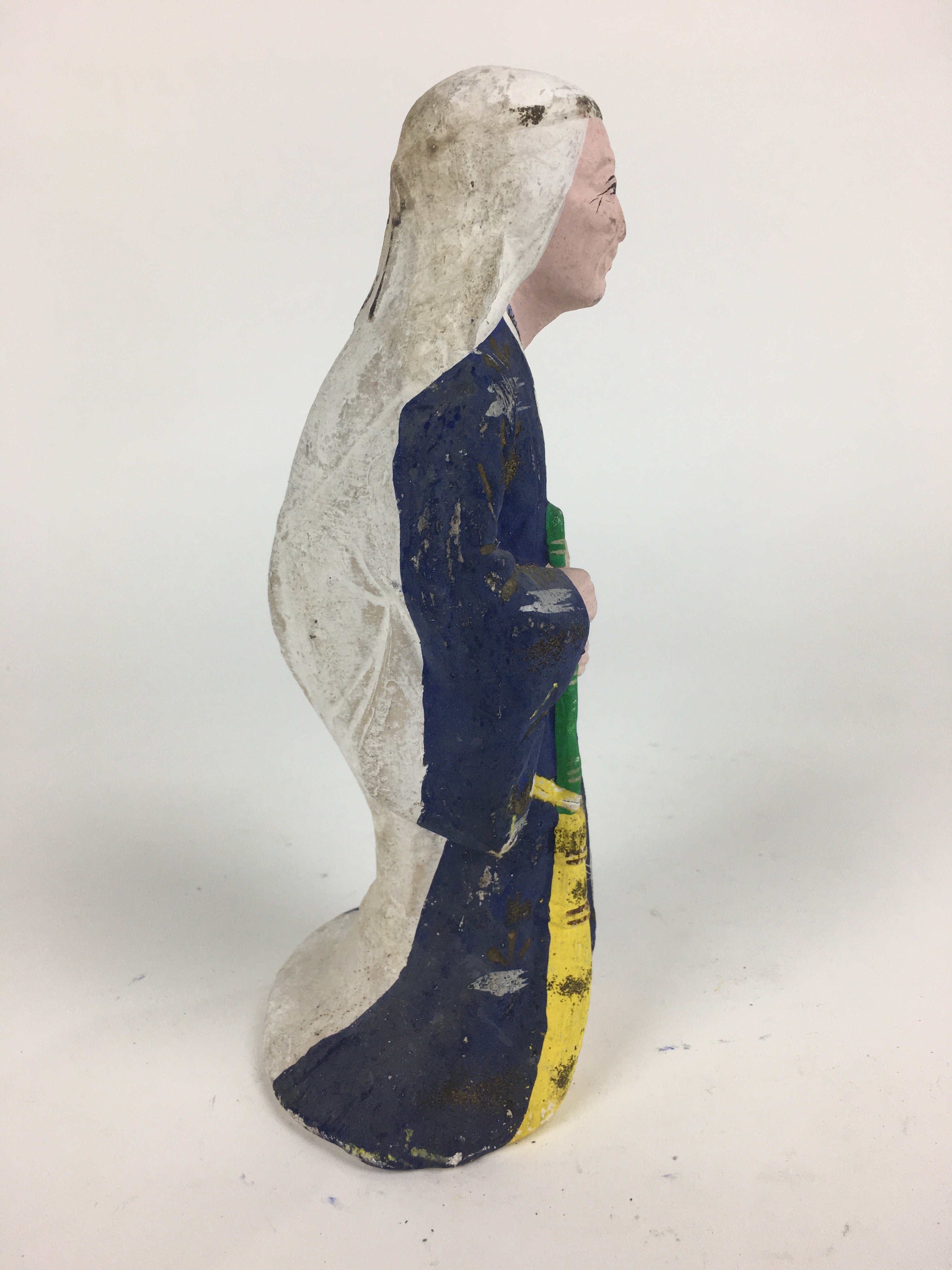Japanese Clay Doll Vtg Ningyo Traditional Handicraft Kimono Old Lady BD755