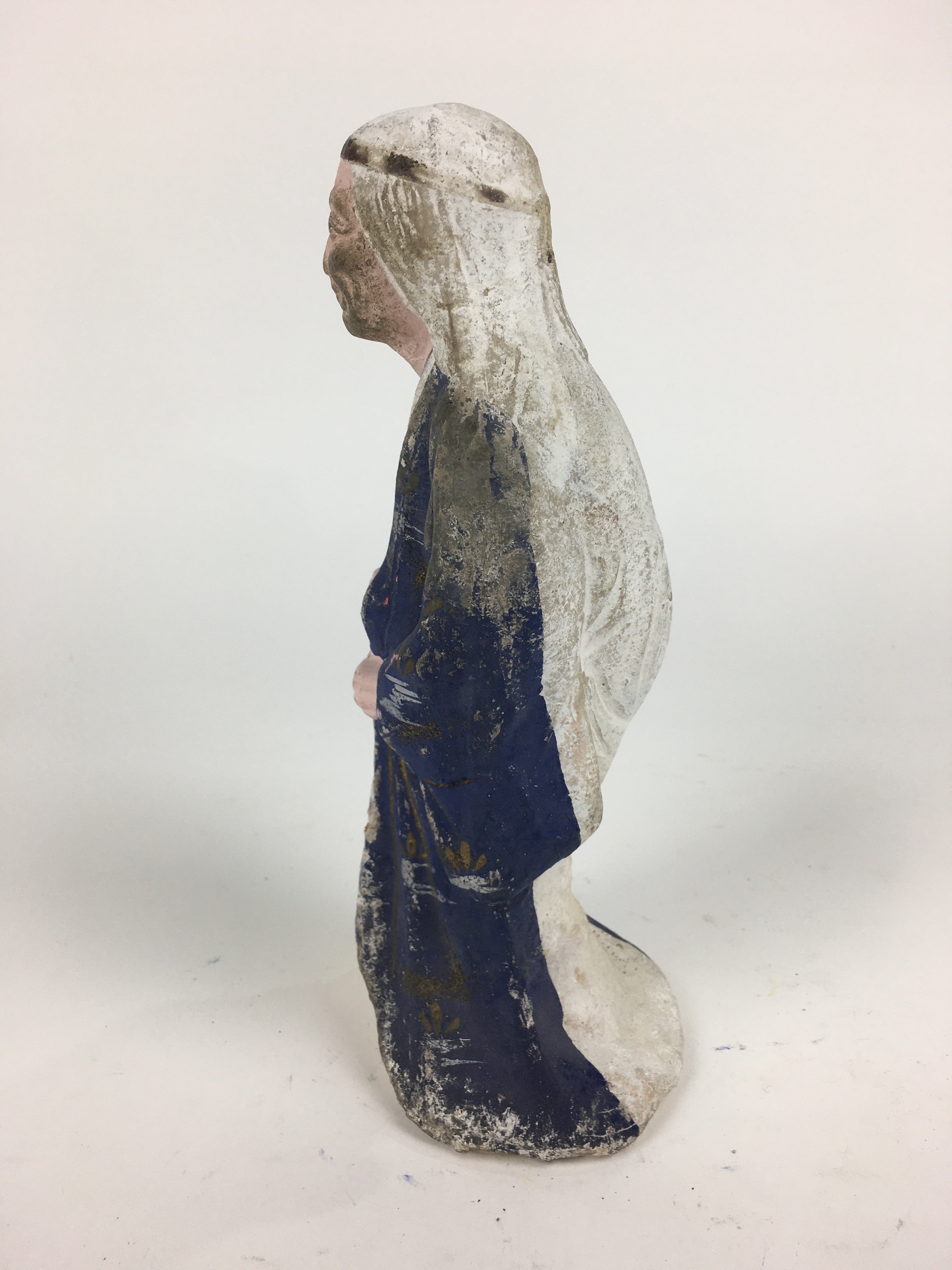 Japanese Clay Doll Vtg Ningyo Traditional Handicraft Kimono Old Lady BD755