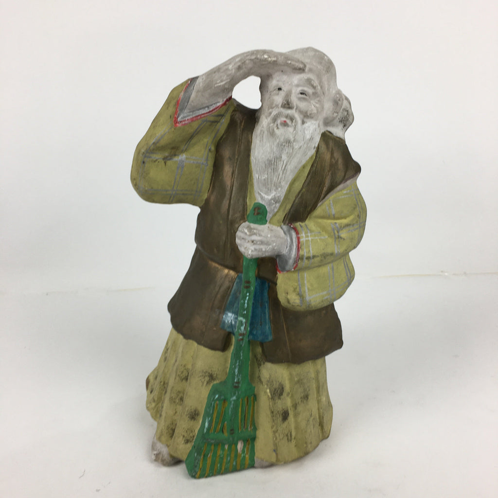 Japanese Clay Doll Vtg Ningyo Traditional Handicraft Kimono Old Man BD744