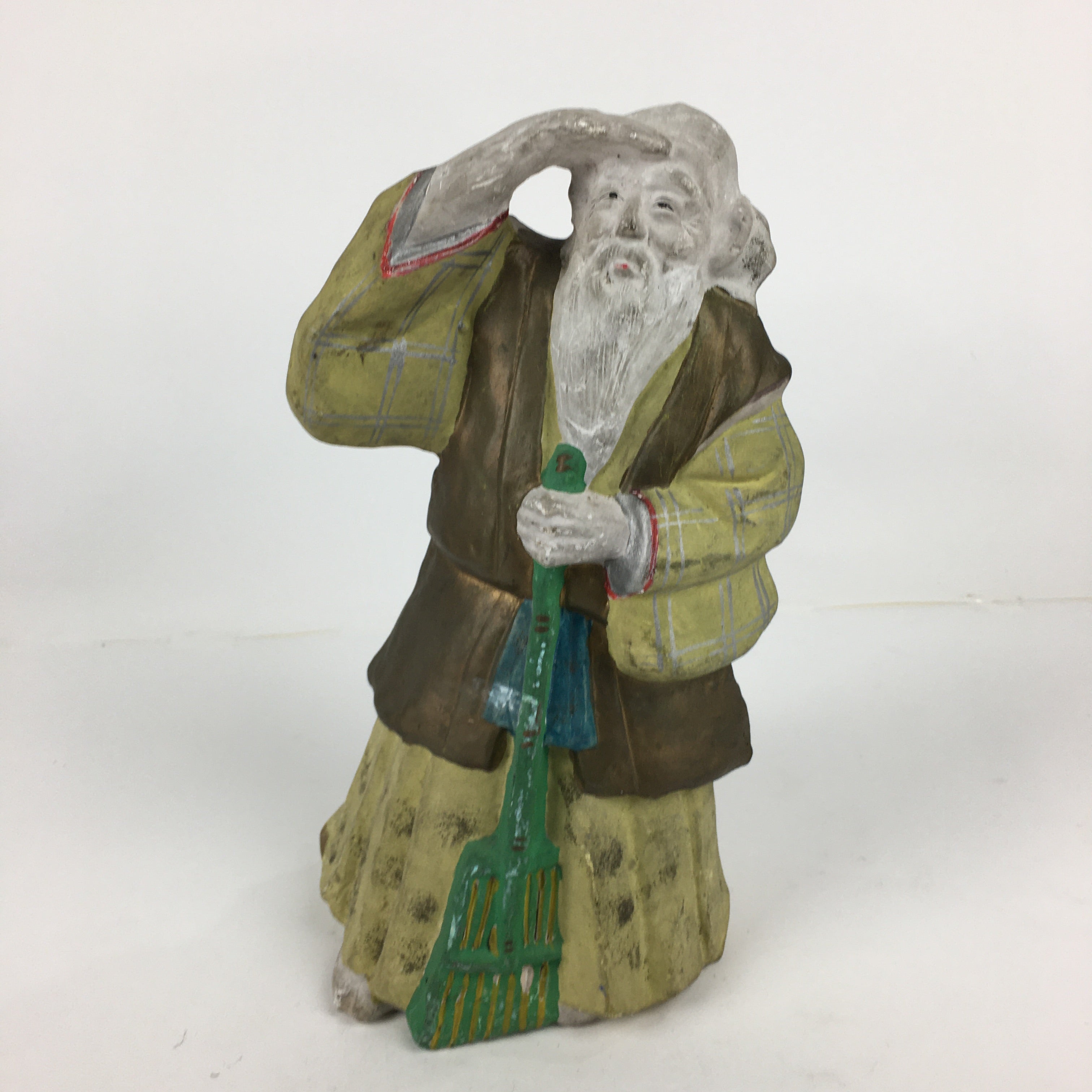 Japanese Clay Doll Vtg Ningyo Traditional Handicraft Kimono Old Man BD744