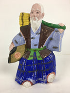 Japanese Clay Doll Vtg Ningyo Traditional Handicraft Kimono Old Man BD745