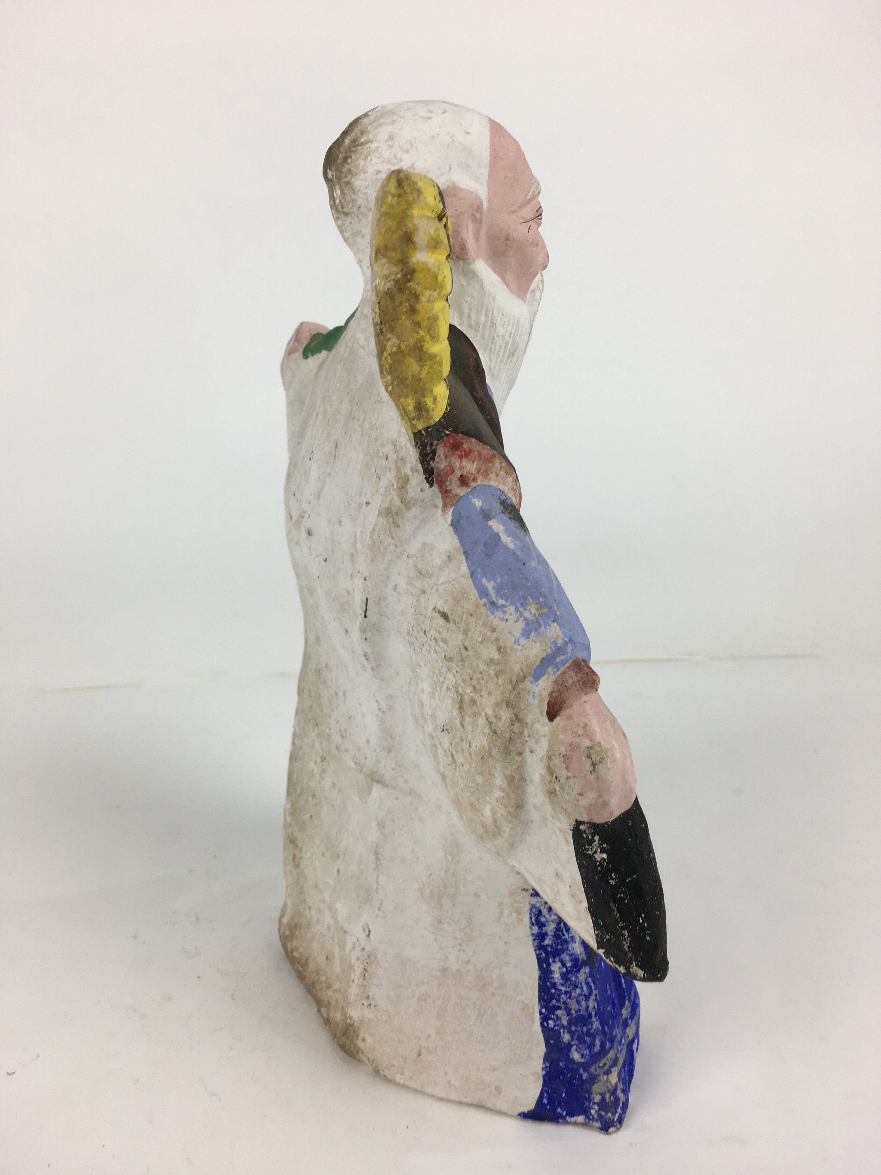Japanese Clay Doll Vtg Ningyo Traditional Handicraft Kimono Old Man BD745