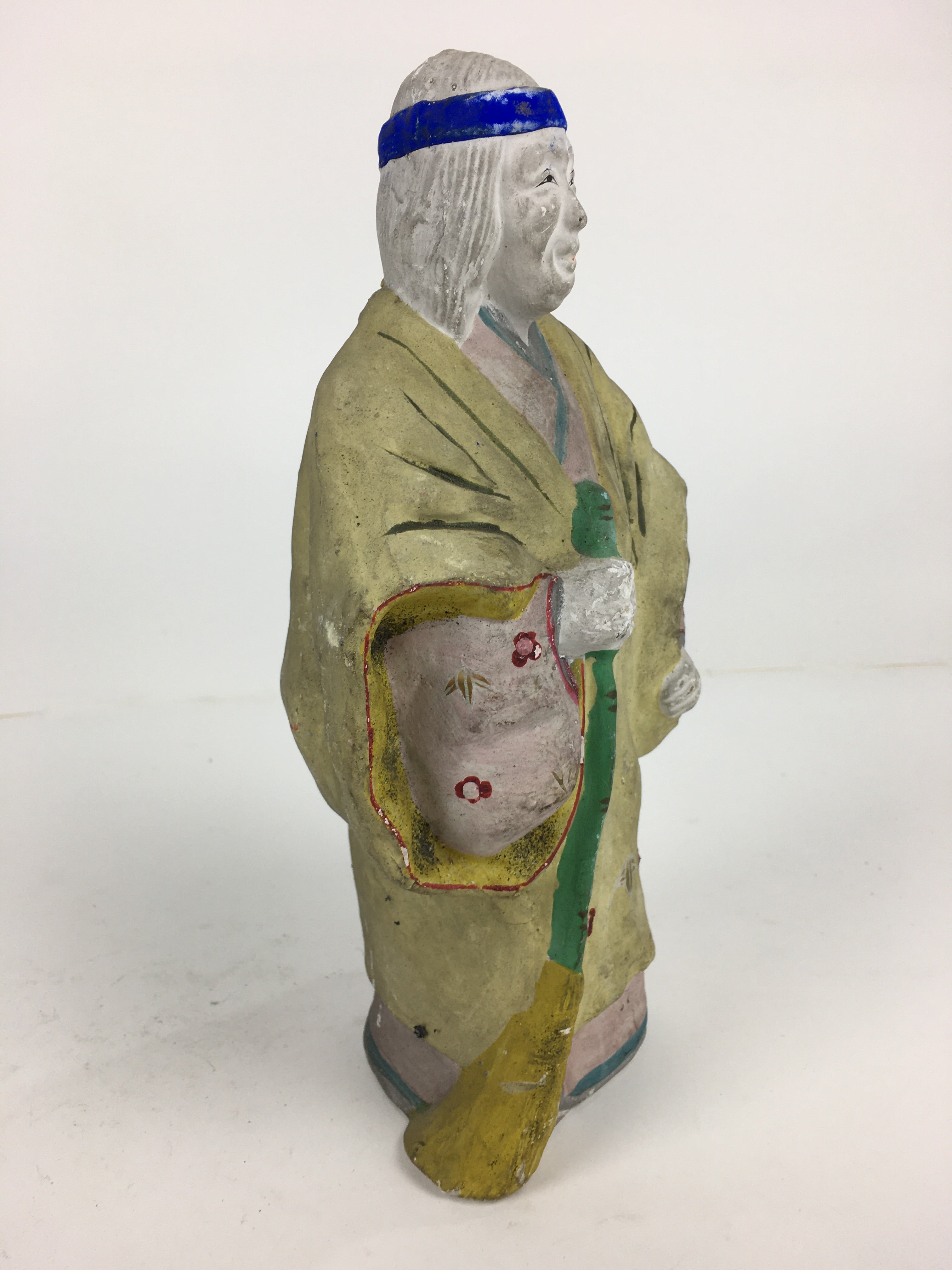 Japanese Clay Doll Vtg Ningyo Traditional Handicraft Kimono Old Woman BD743