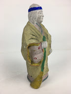 Japanese Clay Doll Vtg Ningyo Traditional Handicraft Kimono Old Woman BD743