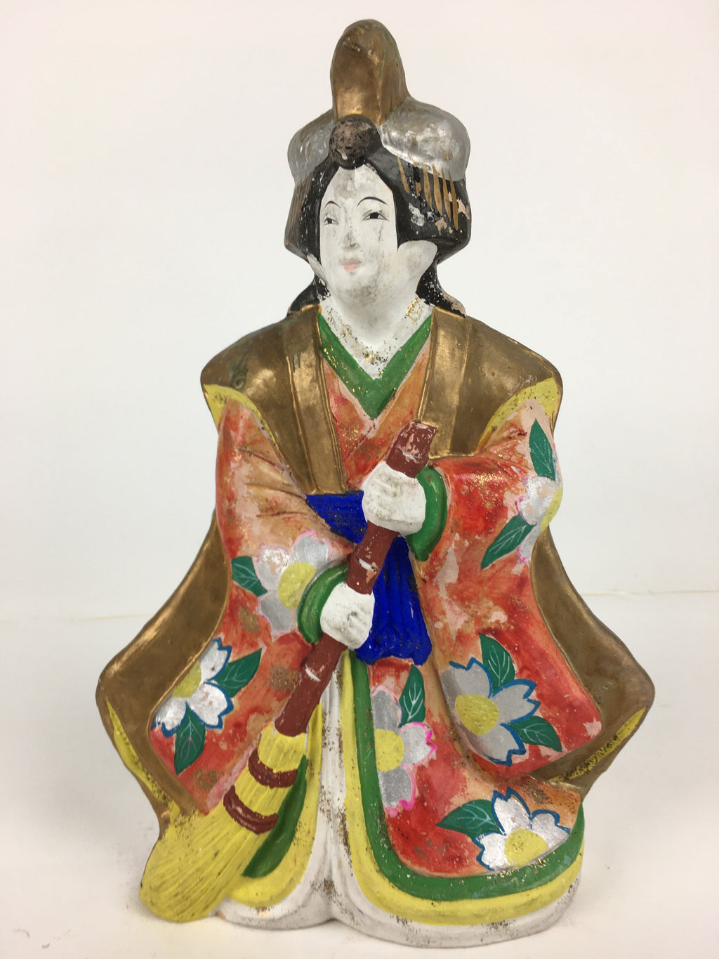 Japanese Clay Doll Vtg Ningyo Traditional Handicraft Kimono Princess BD748