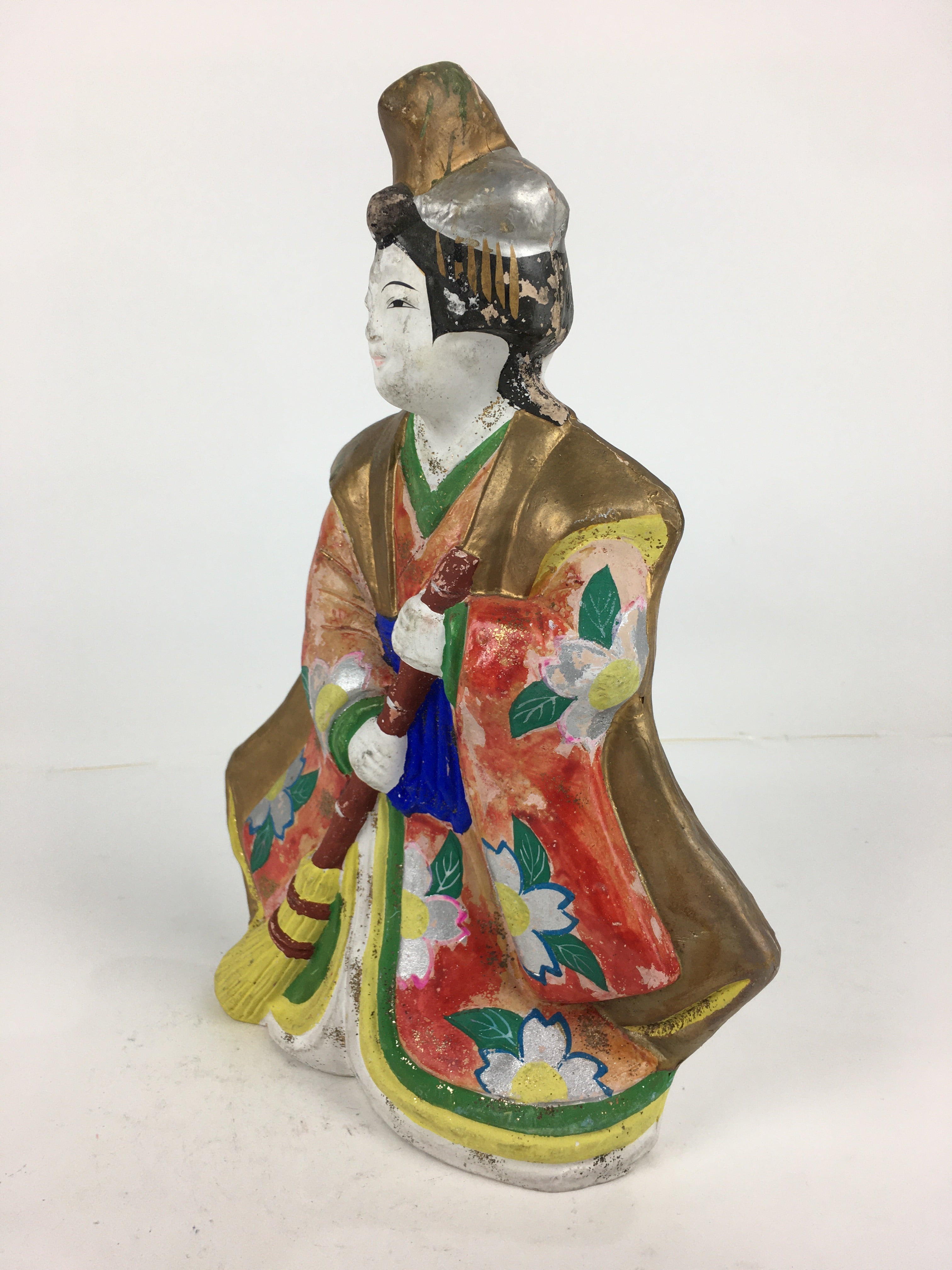 Japanese Clay Doll Vtg Ningyo Traditional Handicraft Kimono Princess BD748