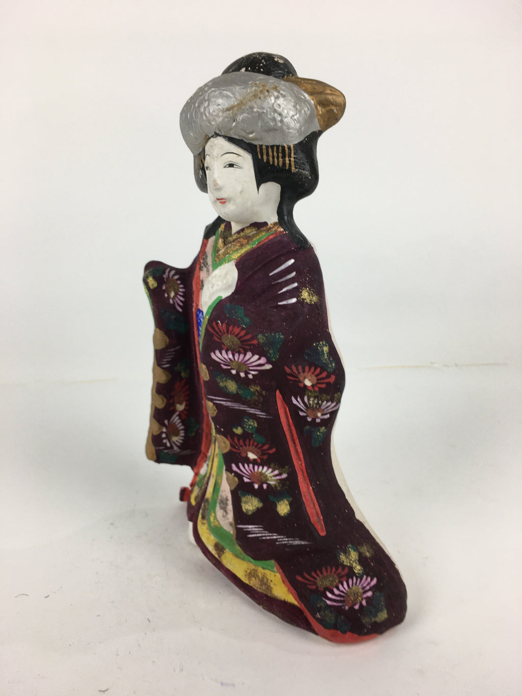 Japanese Clay Doll Vtg Ningyo Traditional Handicraft Kimono Princess BD750
