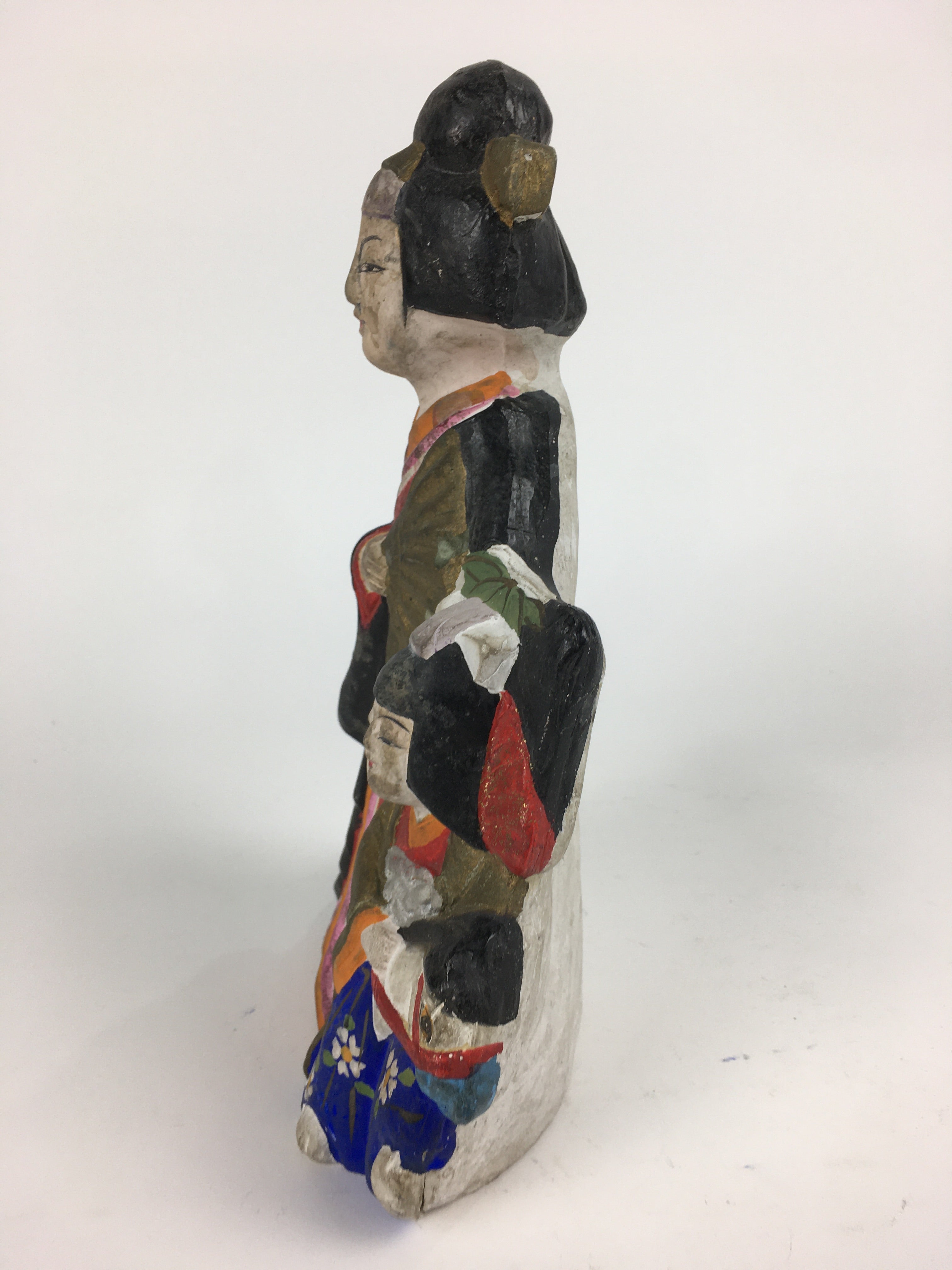 Japanese Clay Doll Vtg Ningyo Traditional Handicraft Kimono Queen BD753