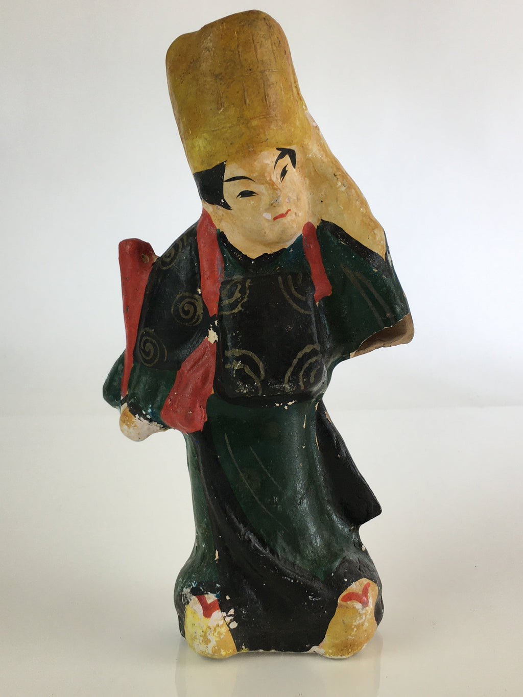 Japanese Clay Doll Vtg Ningyo Traditional Handicraft Traveller BD834