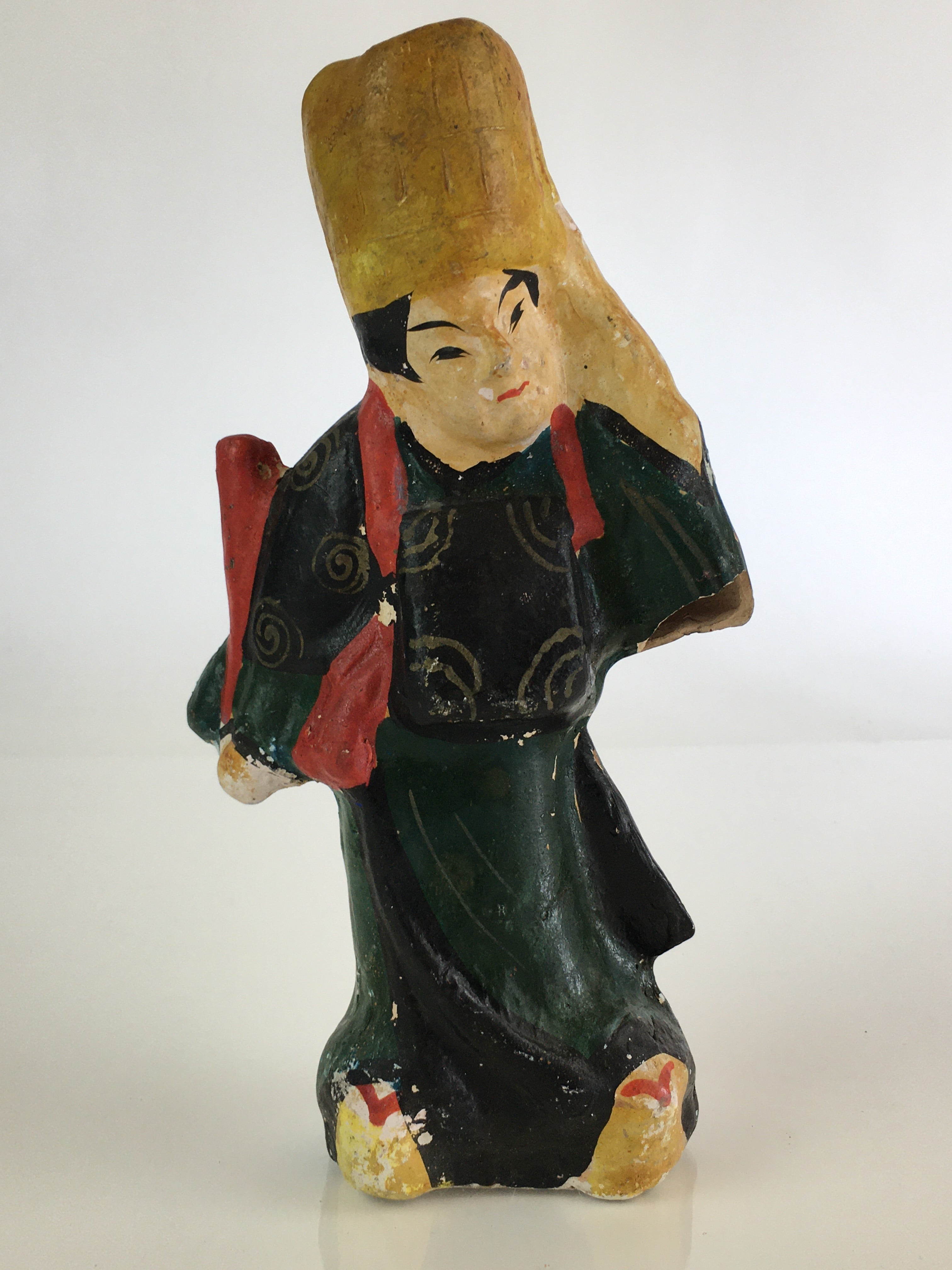 Japanese Clay Doll Vtg Ningyo Traditional Handicraft Traveller BD834
