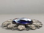 Japanese Cloisonne Brooch Vtg Metal Glass Pin Badge Flower JK95