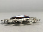 Japanese Cloisonne Brooch Vtg Metal Glass Pin Badge Flower JK95