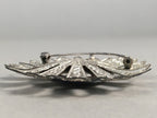 Japanese Cloisonne Brooch Vtg Metal Glass Pin Badge Flower JK95