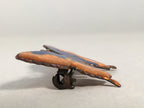 Japanese Cloisonne Brooch Vtg Metal Glass Pin Butterfly Gold Blue JK80
