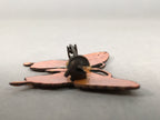 Japanese Cloisonne Brooch Vtg Metal Glass Pin Butterfly Gold Blue JK80