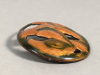 Japanese Cloisonne Brooch Vtg Metal Glass Pin Shippo Bird Gold Green Oval JK71