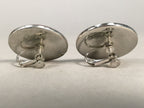 Japanese Cloisonne Earrings Vtg Metal Glass Shippo Round Gold Brown JK72